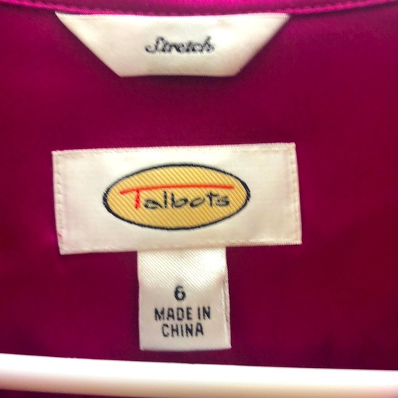 TALBOTS stretch 96% SILK button blouse size 6 - Picture 2 of 4